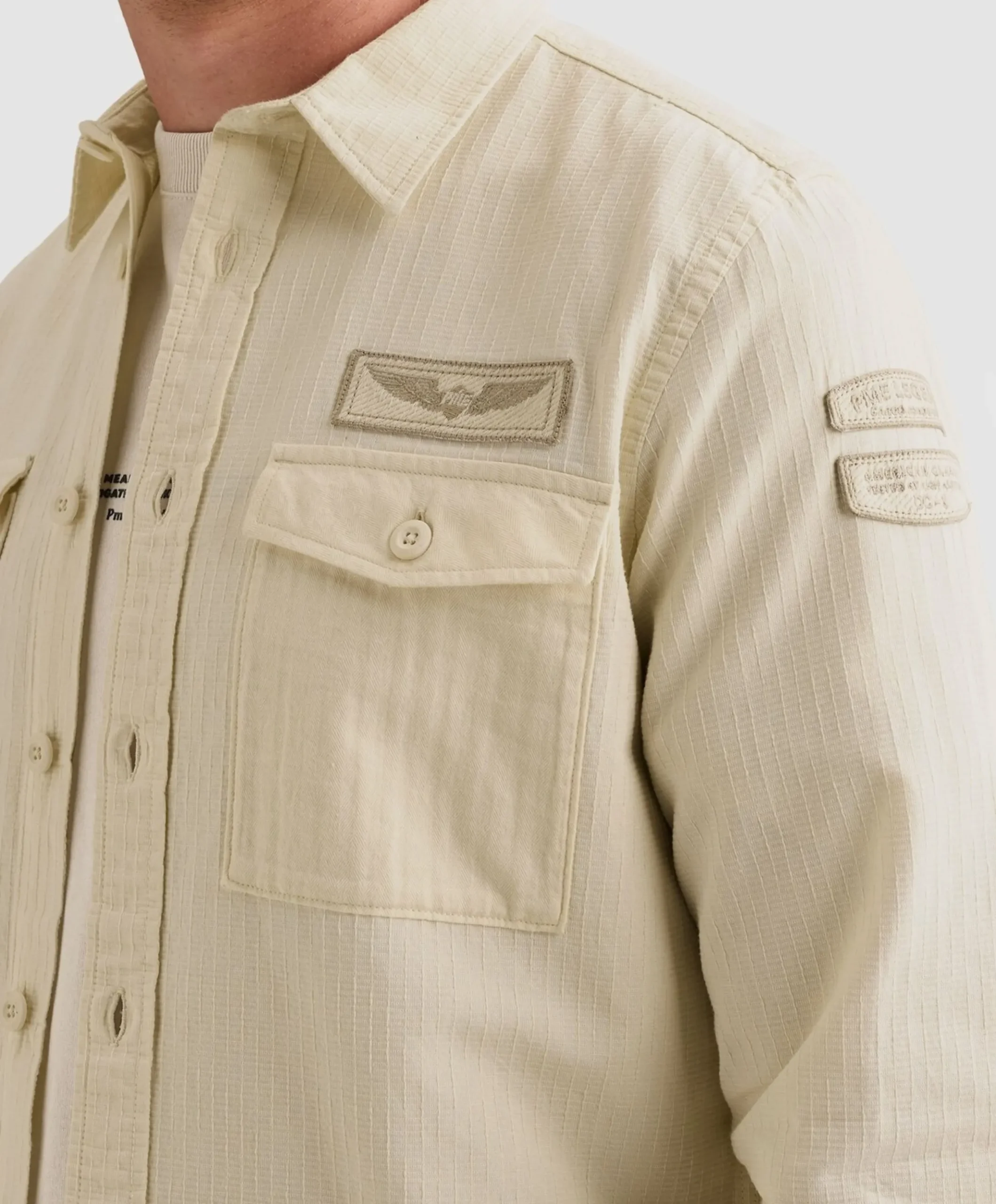 Heren overshirt ecru