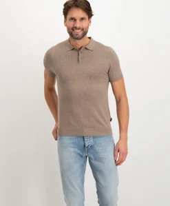 Heren polo beige