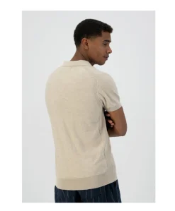 Heren polo beige