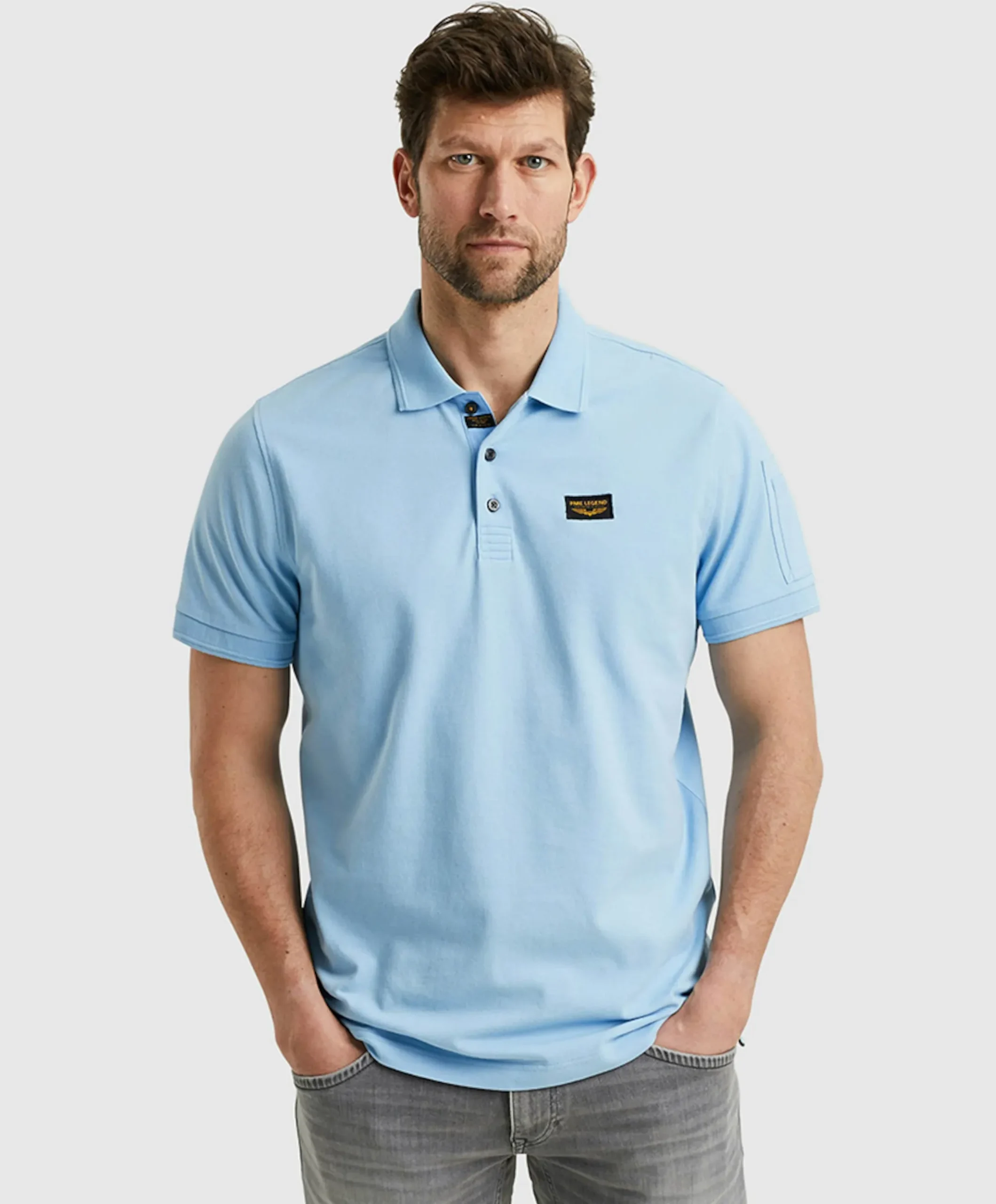 Heren polo blauw