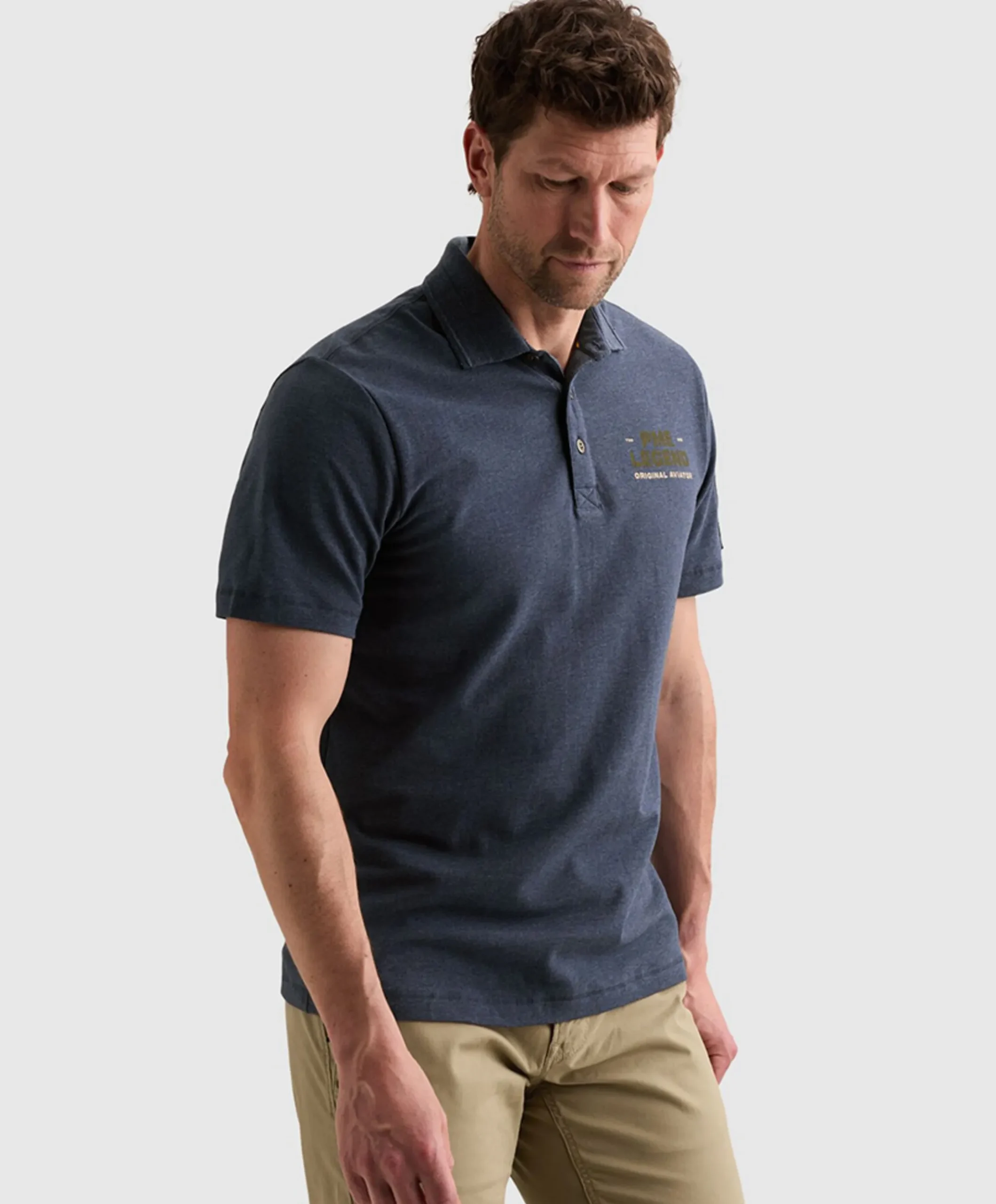 Heren polo blauw
