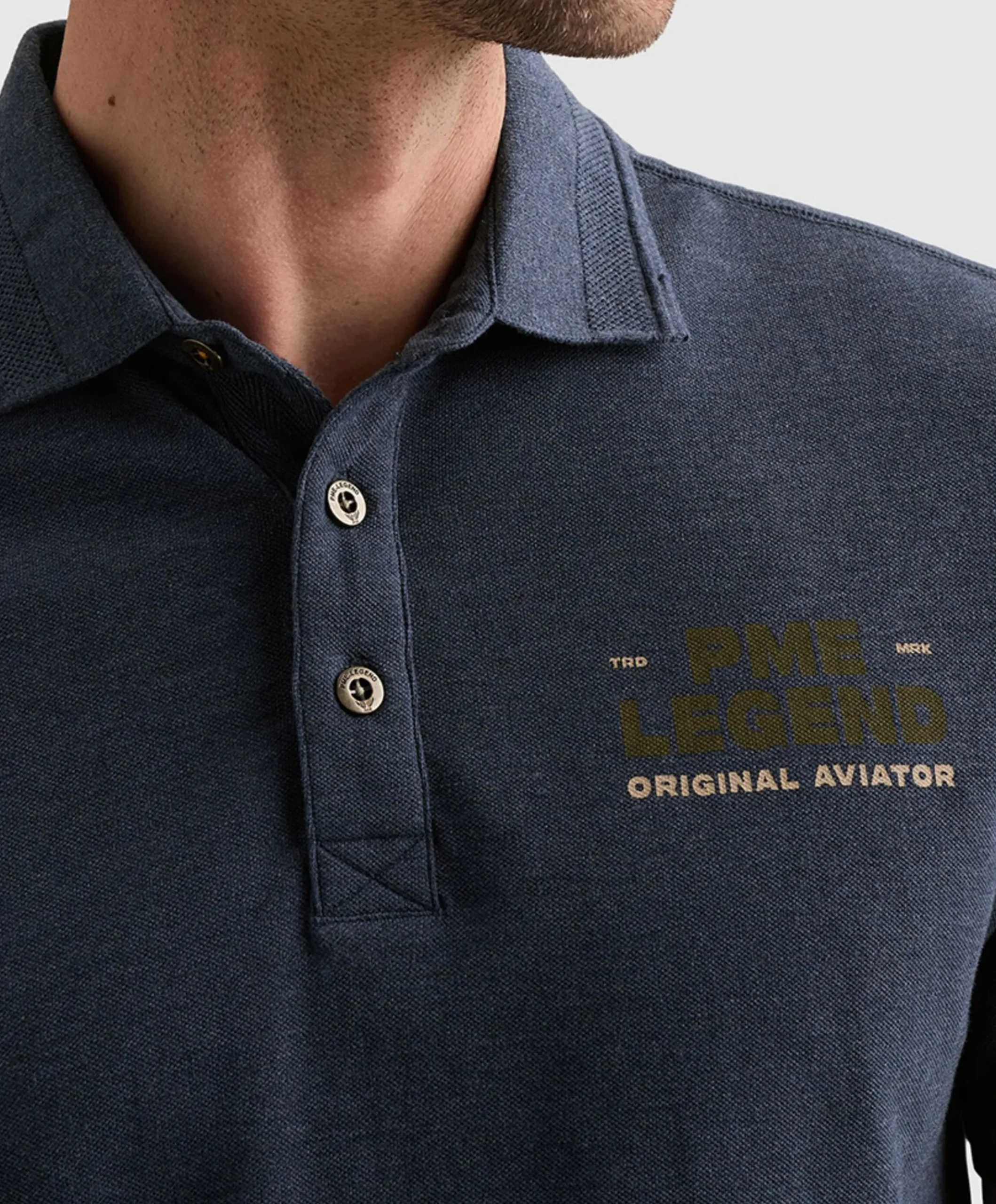 Heren polo blauw