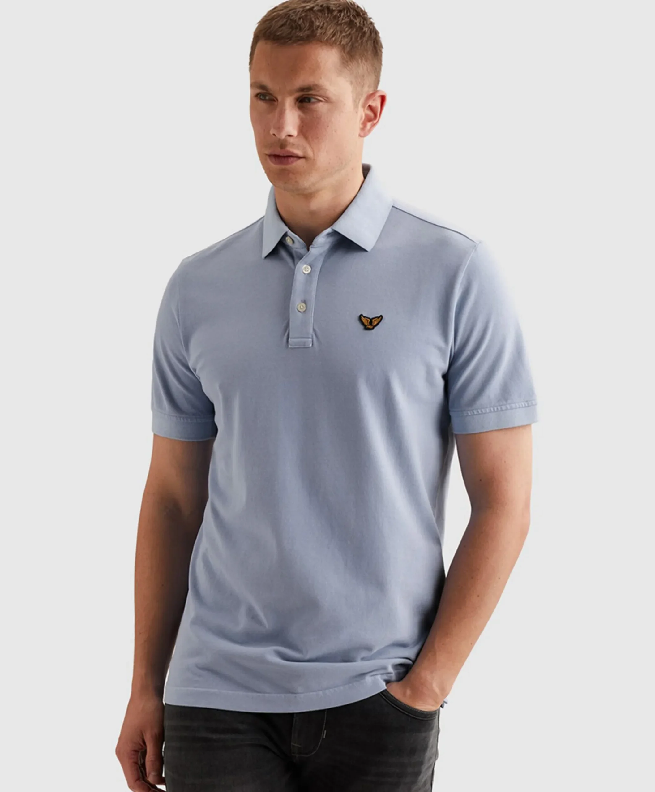 Heren polo blauw