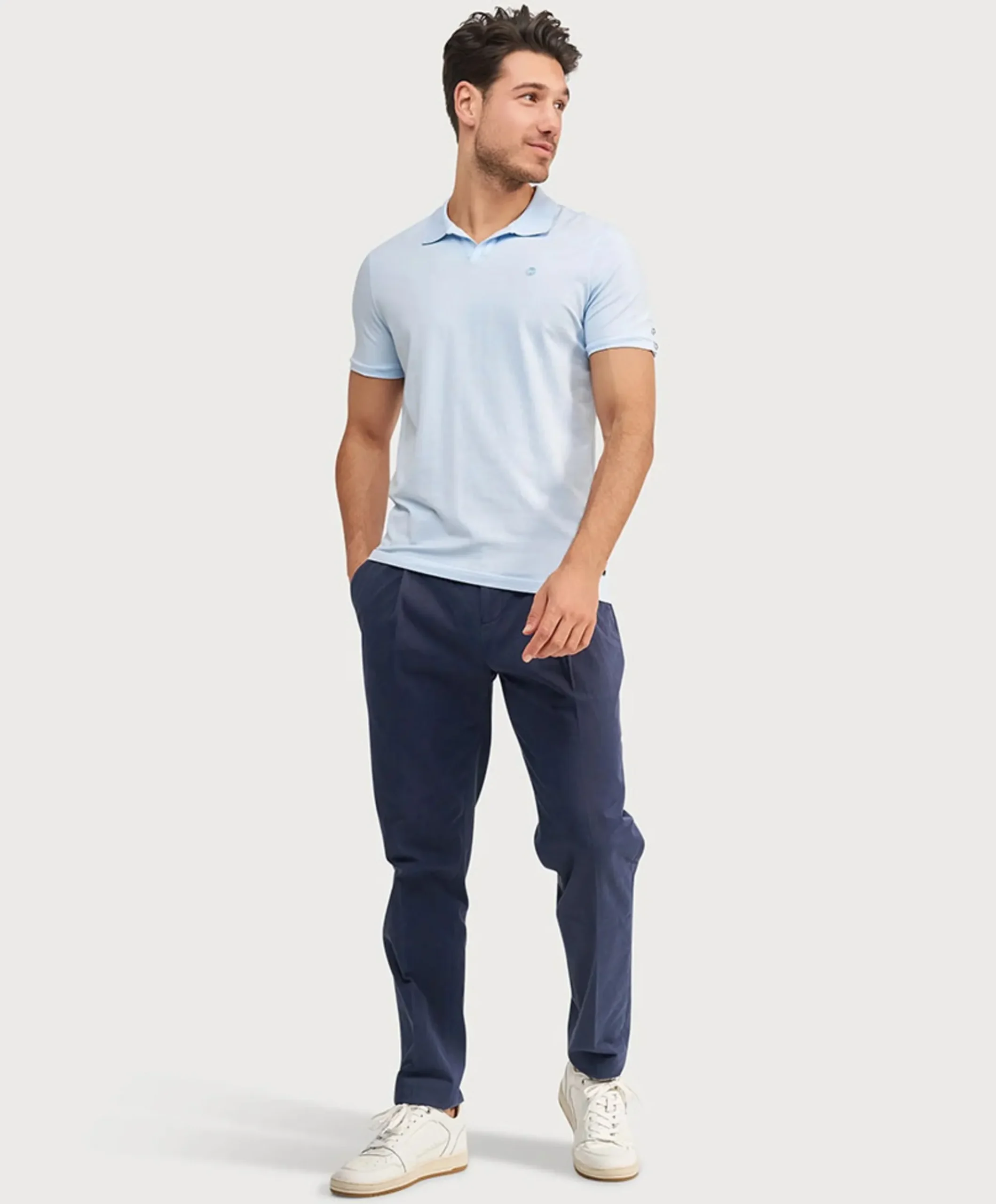 Heren polo blauw