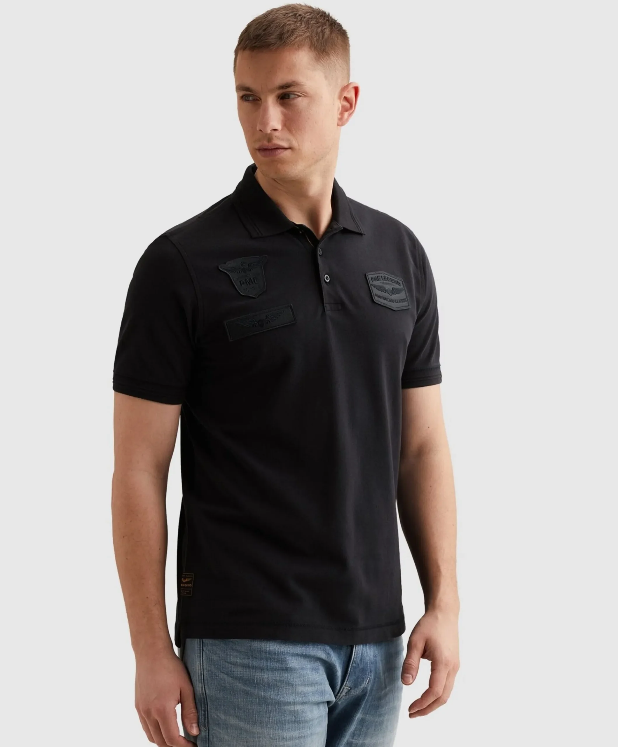 Heren polo blauw