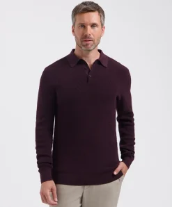 Heren polo bordeaux