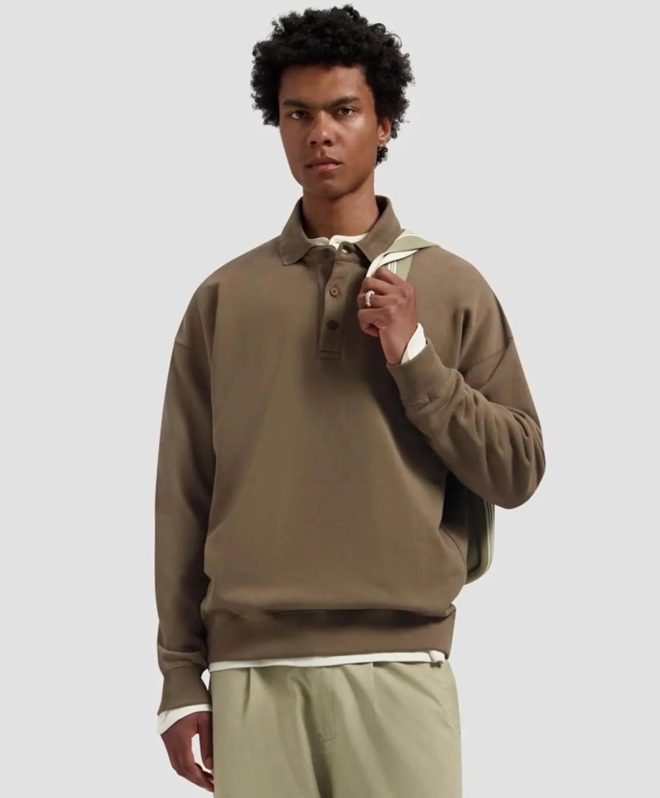 Heren polo bruin