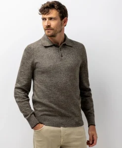 Heren polo bruin