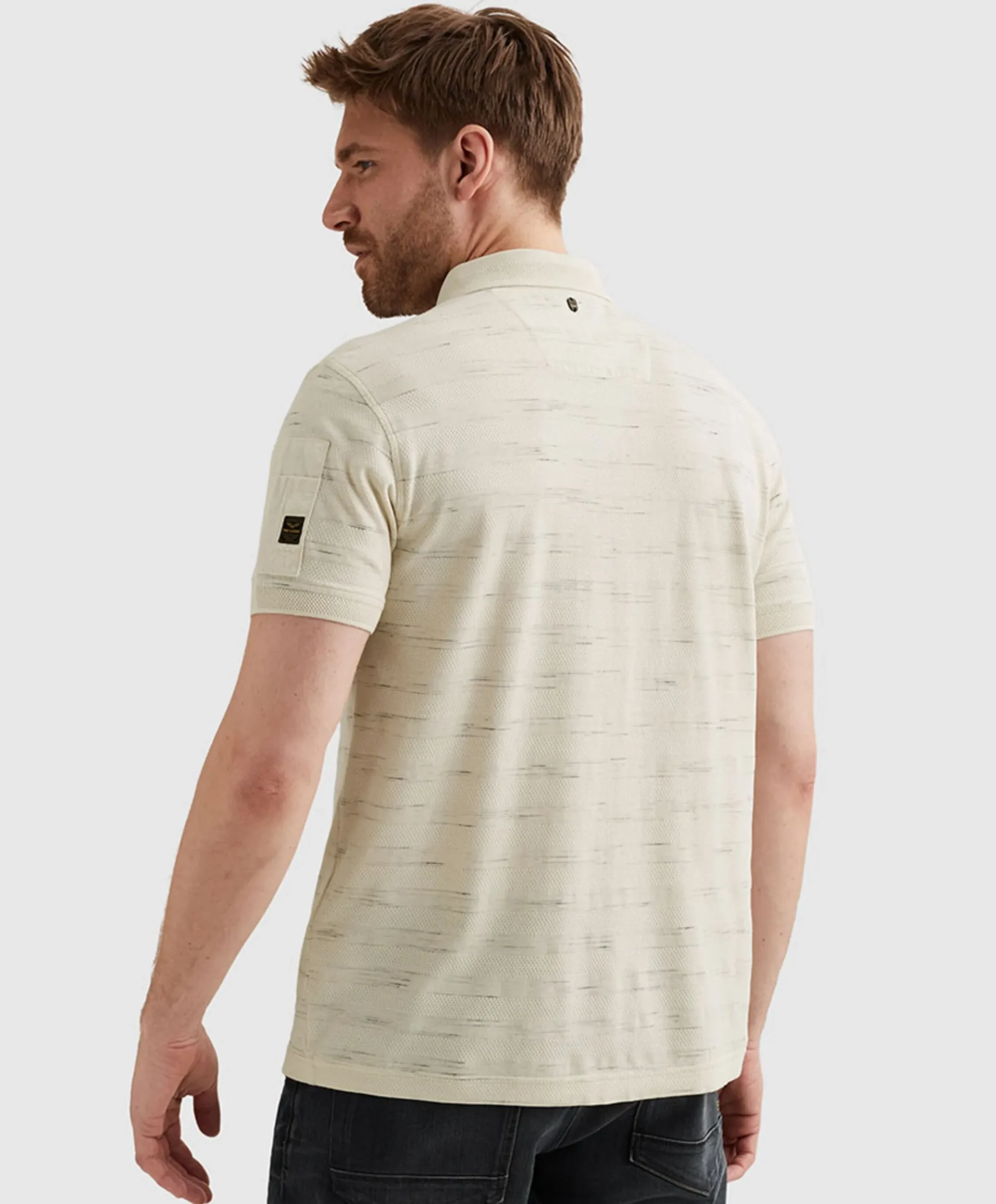 Heren polo ecru