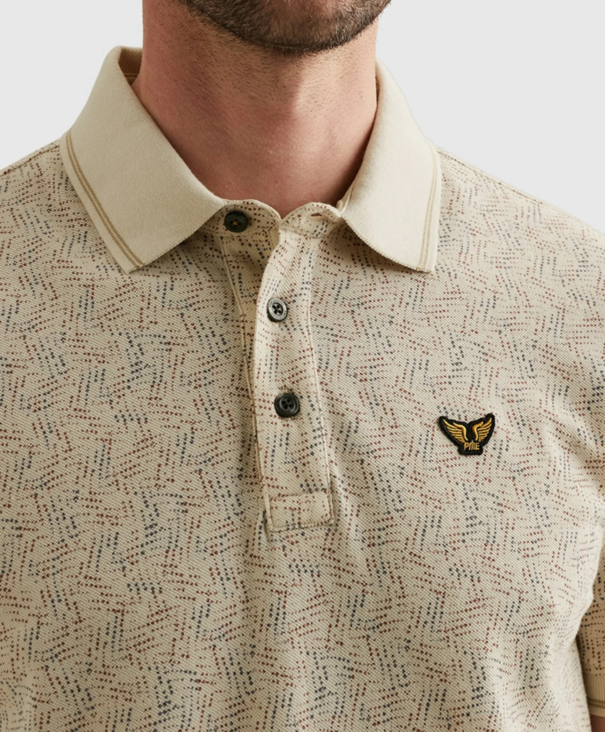 Heren polo ecru