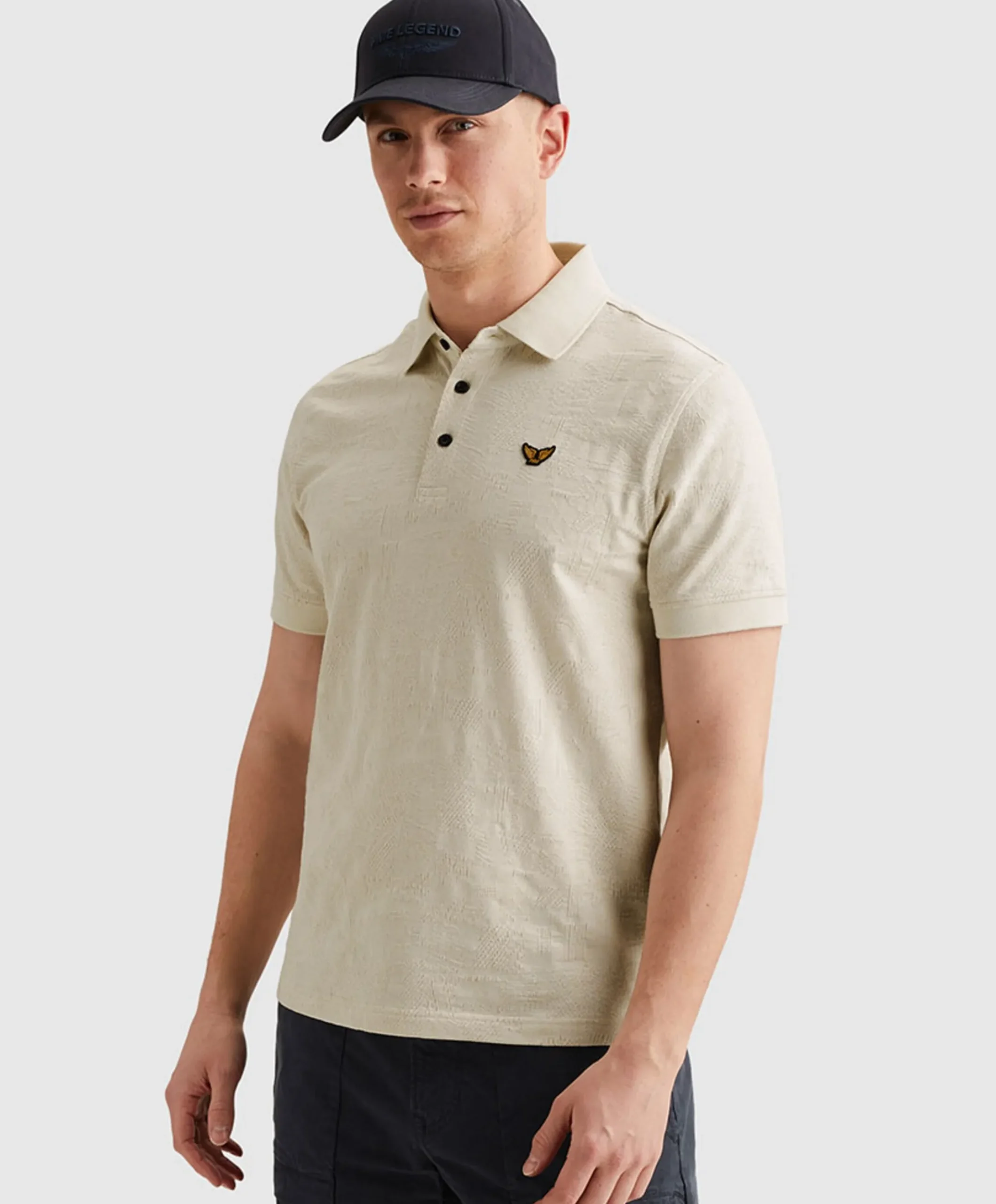 Heren polo ecru
