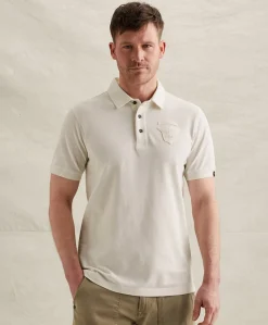 Heren polo ecru