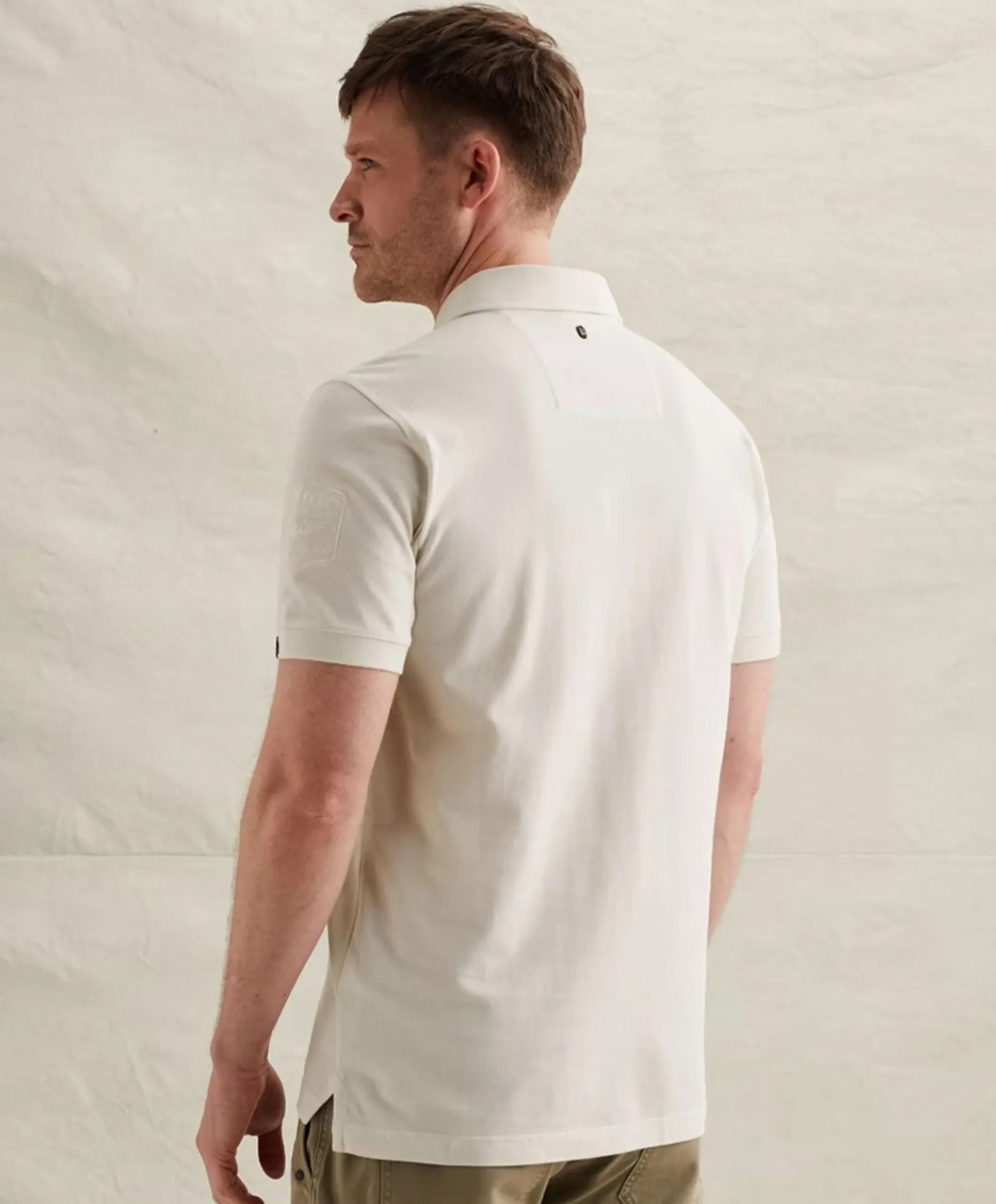 Heren polo ecru