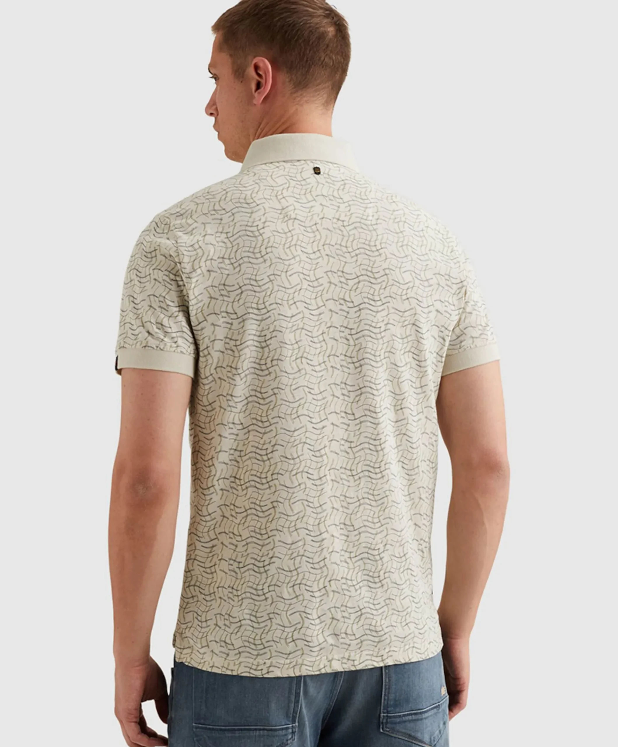 Heren polo ecru