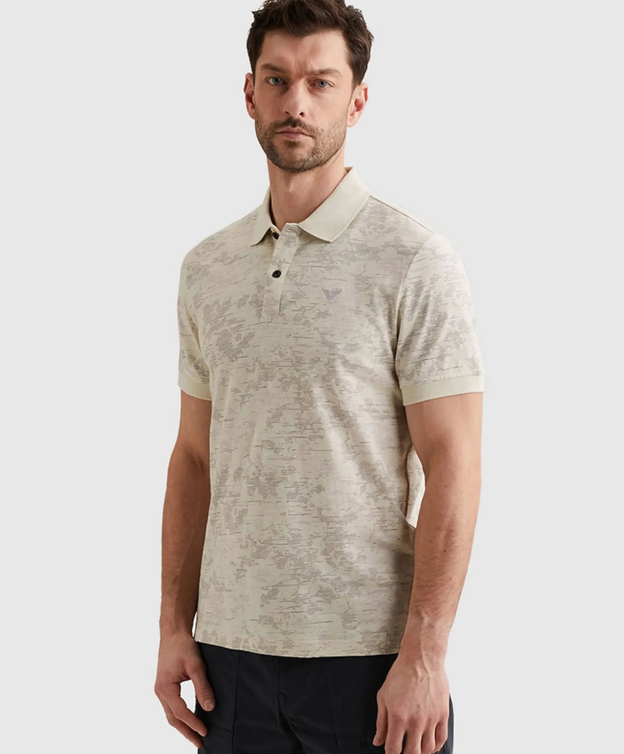 Heren polo ecru