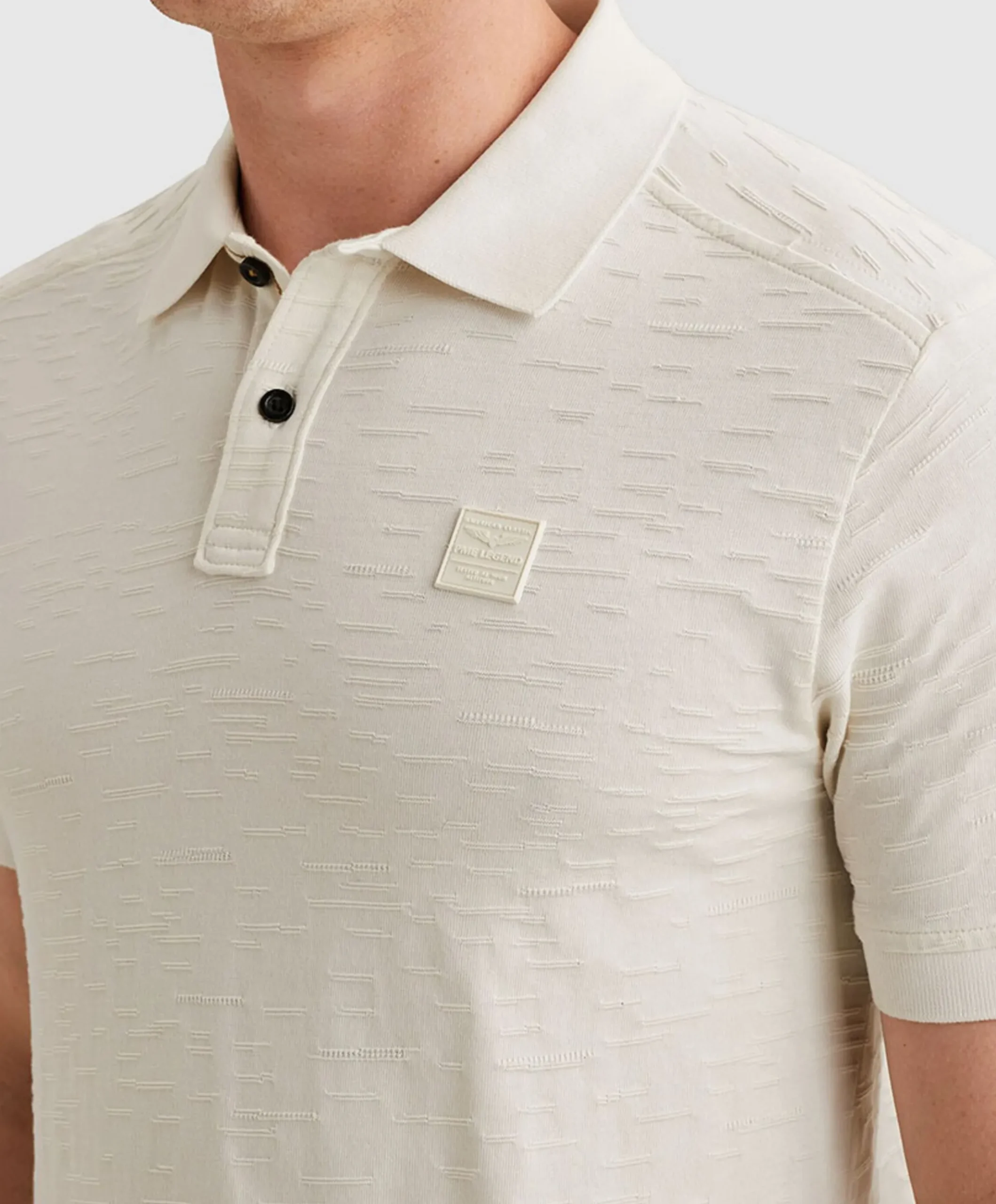 Heren polo ecru