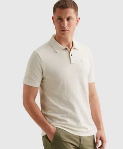 Heren polo ecru