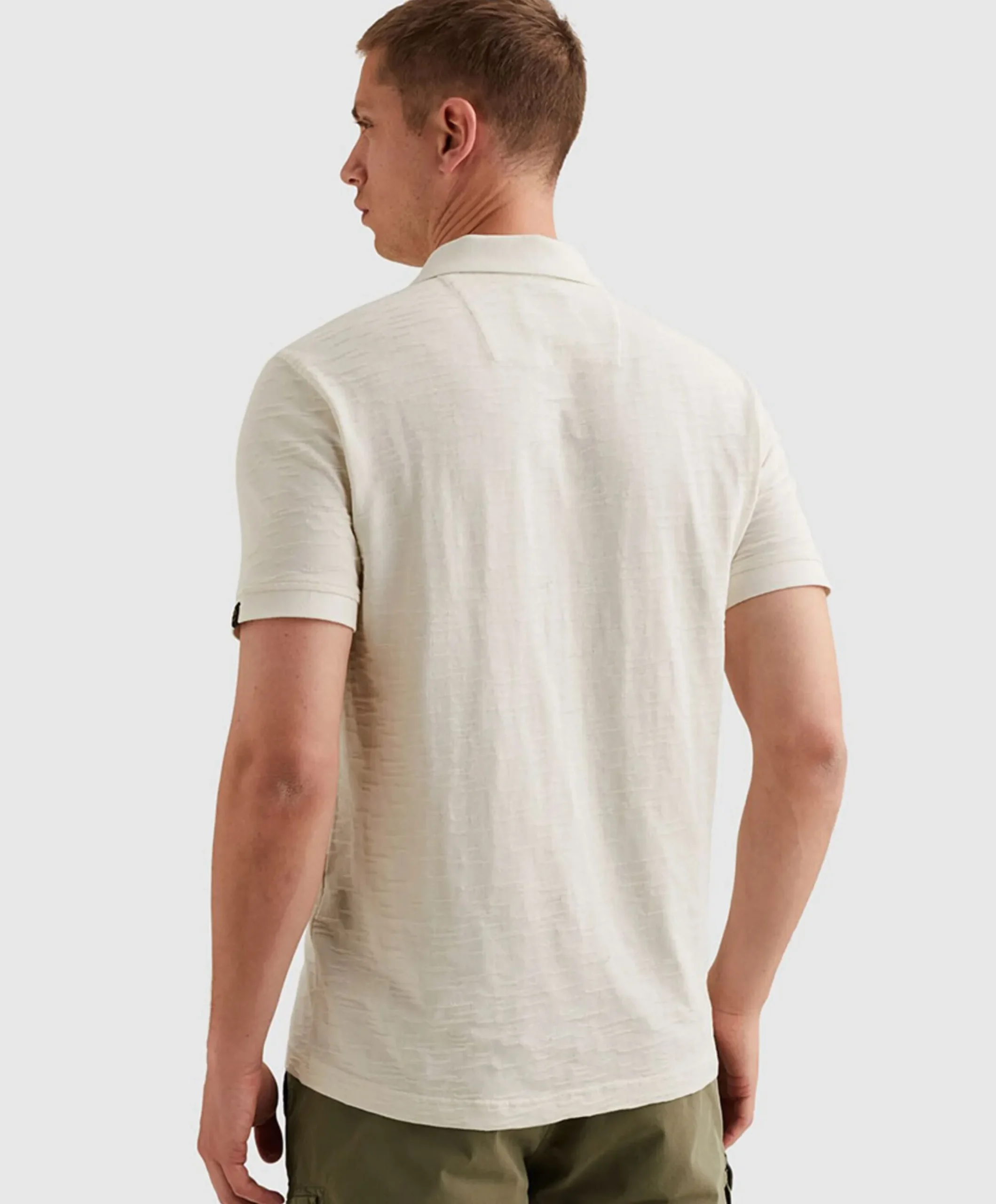 Heren polo ecru