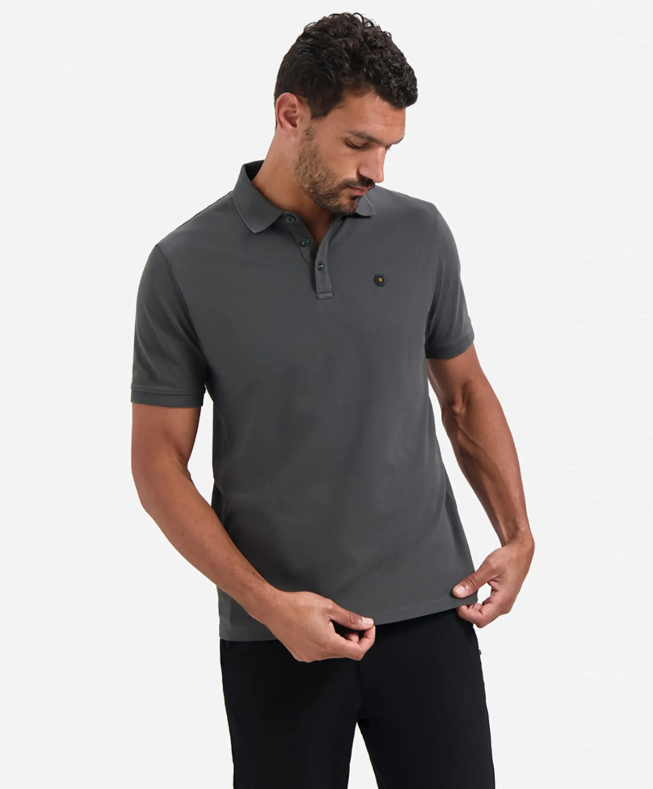 Heren polo grijs