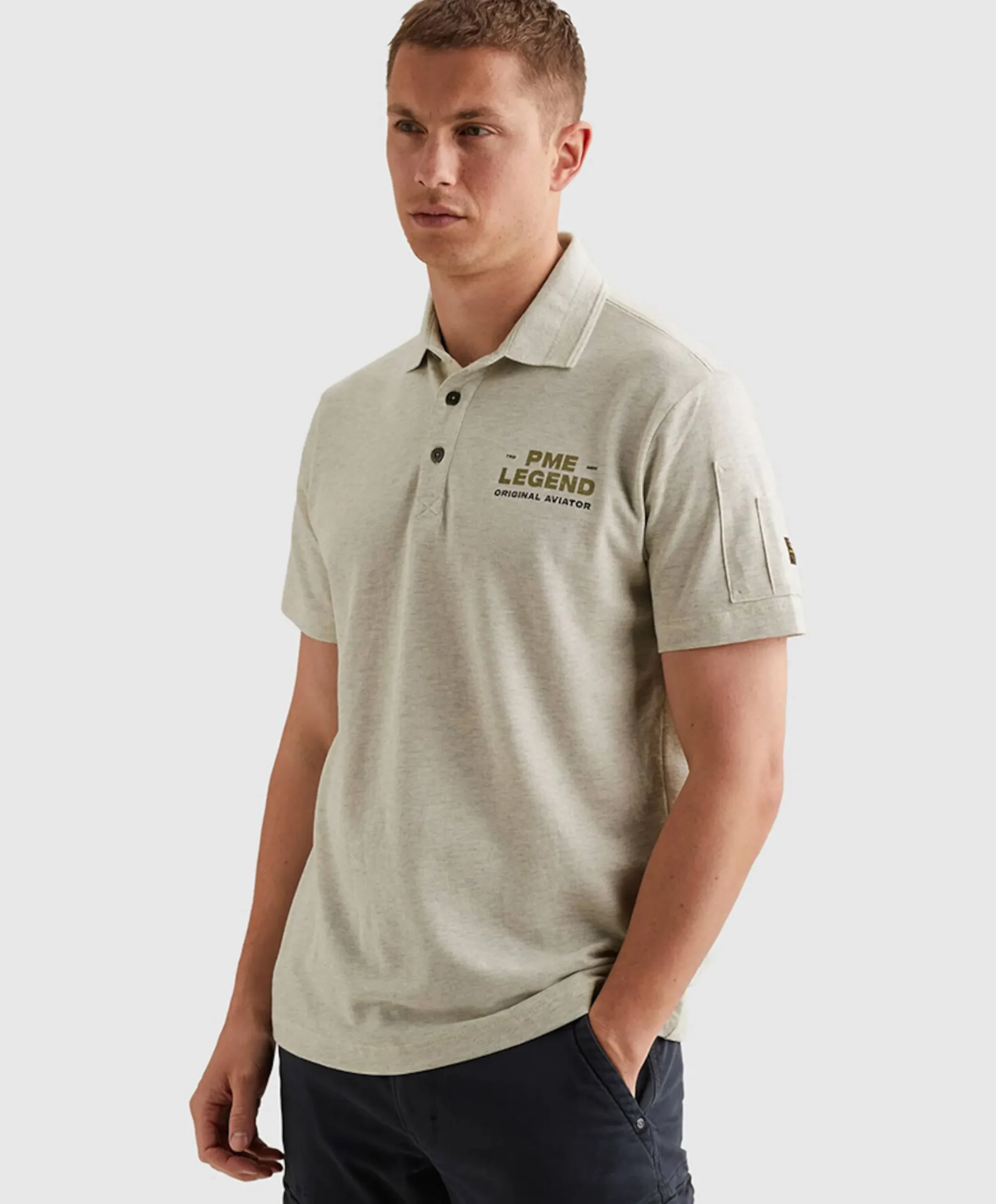 Heren polo grijs