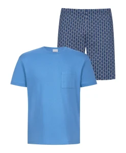 Heren pyjamaset blauw