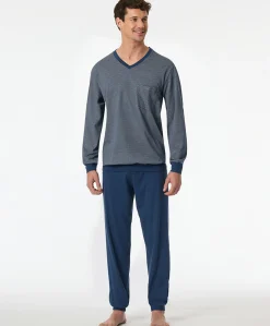 Heren pyjamaset blauw