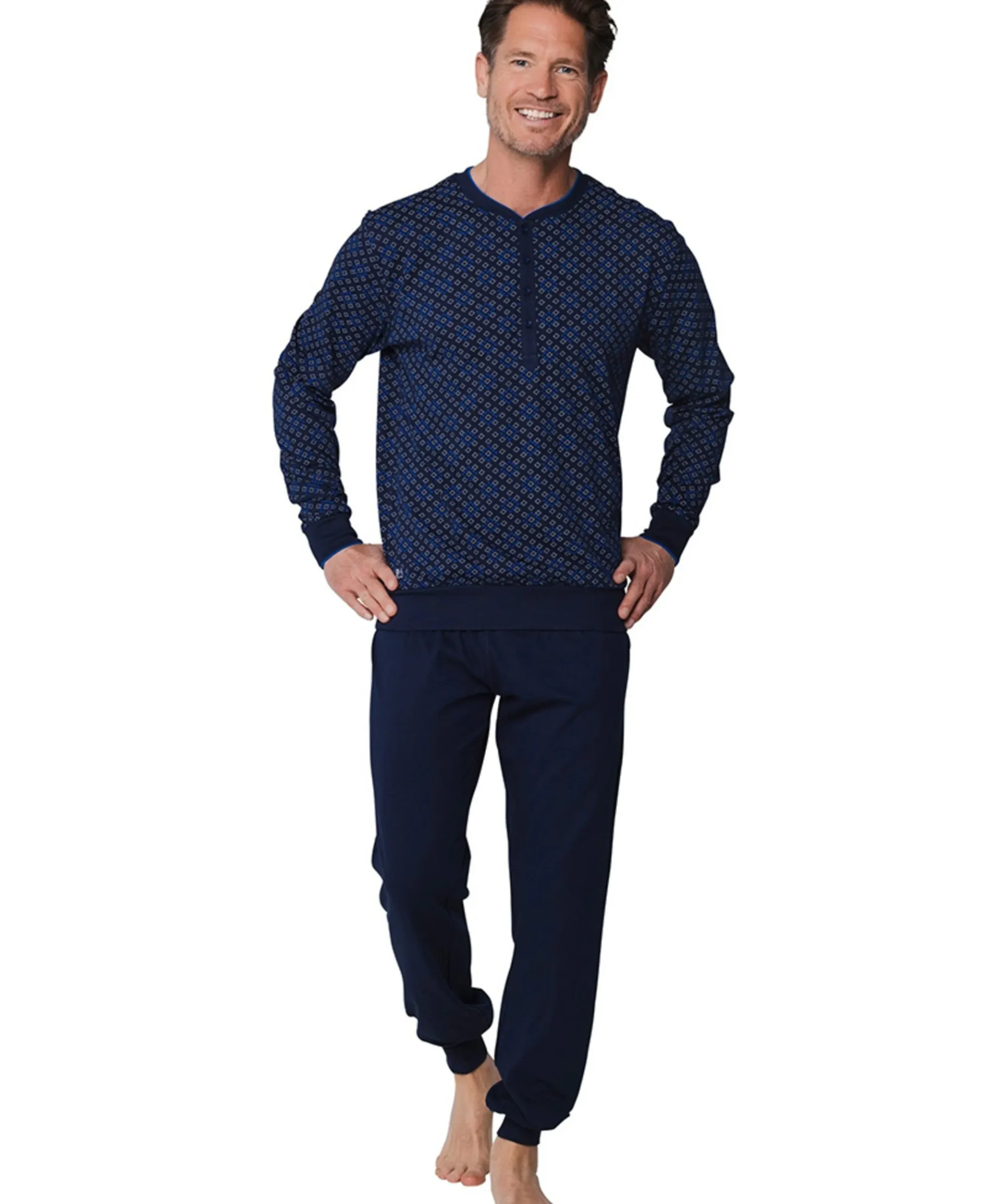 Heren pyjamaset blauw