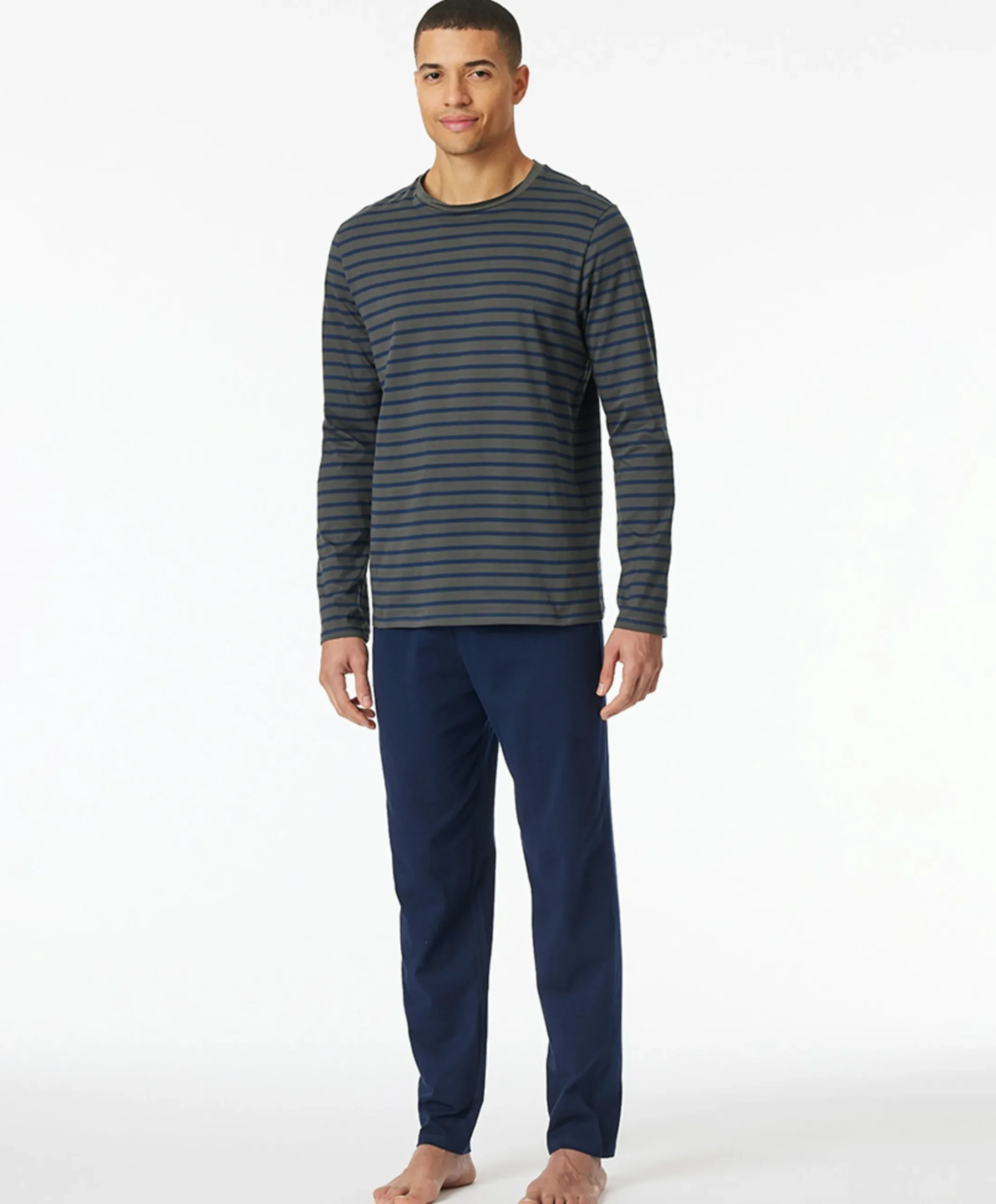 Heren pyjamaset grijs