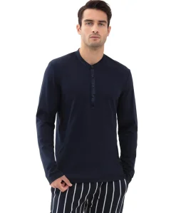 Heren pyjamatop blauw