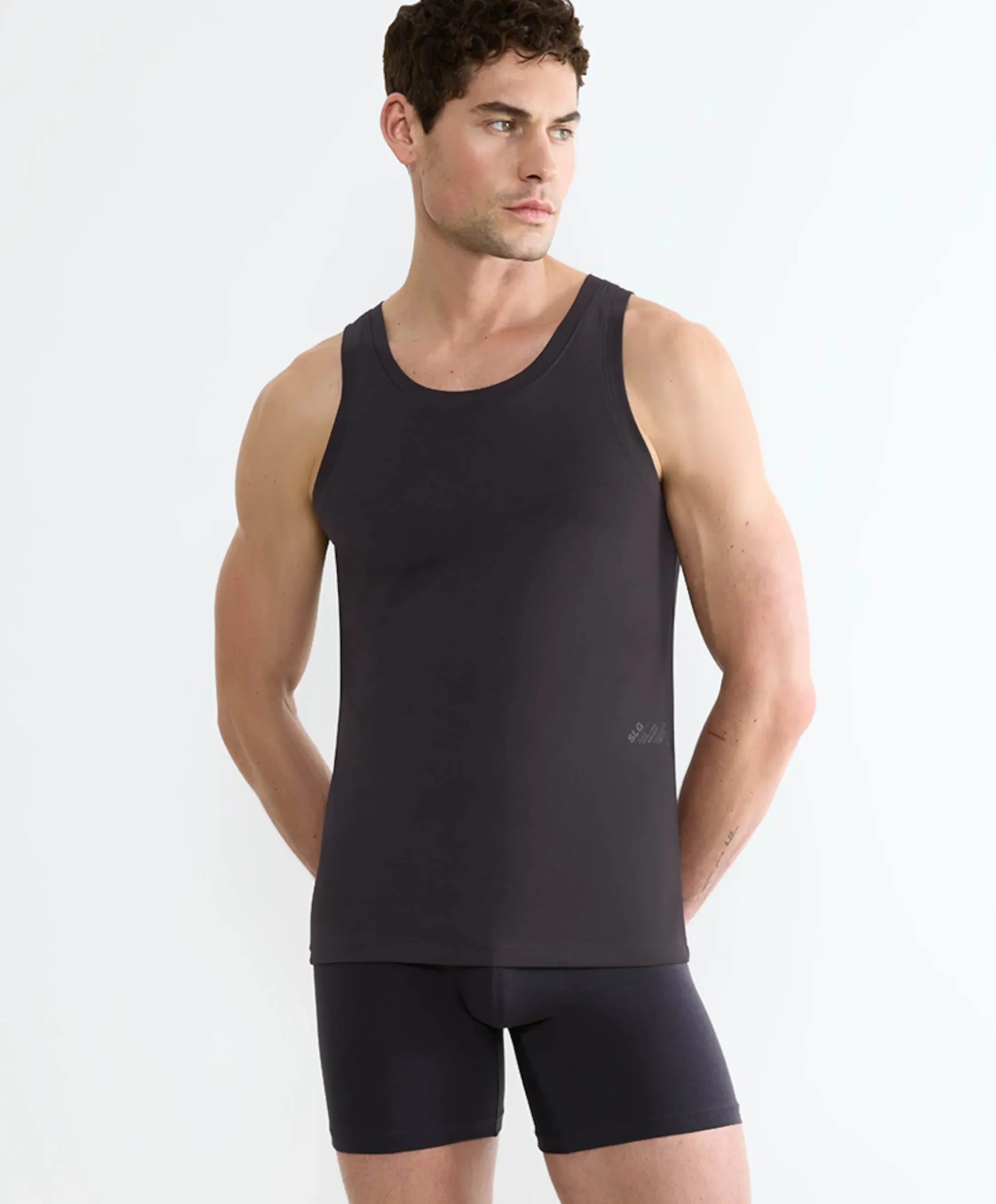Heren singlet grijs