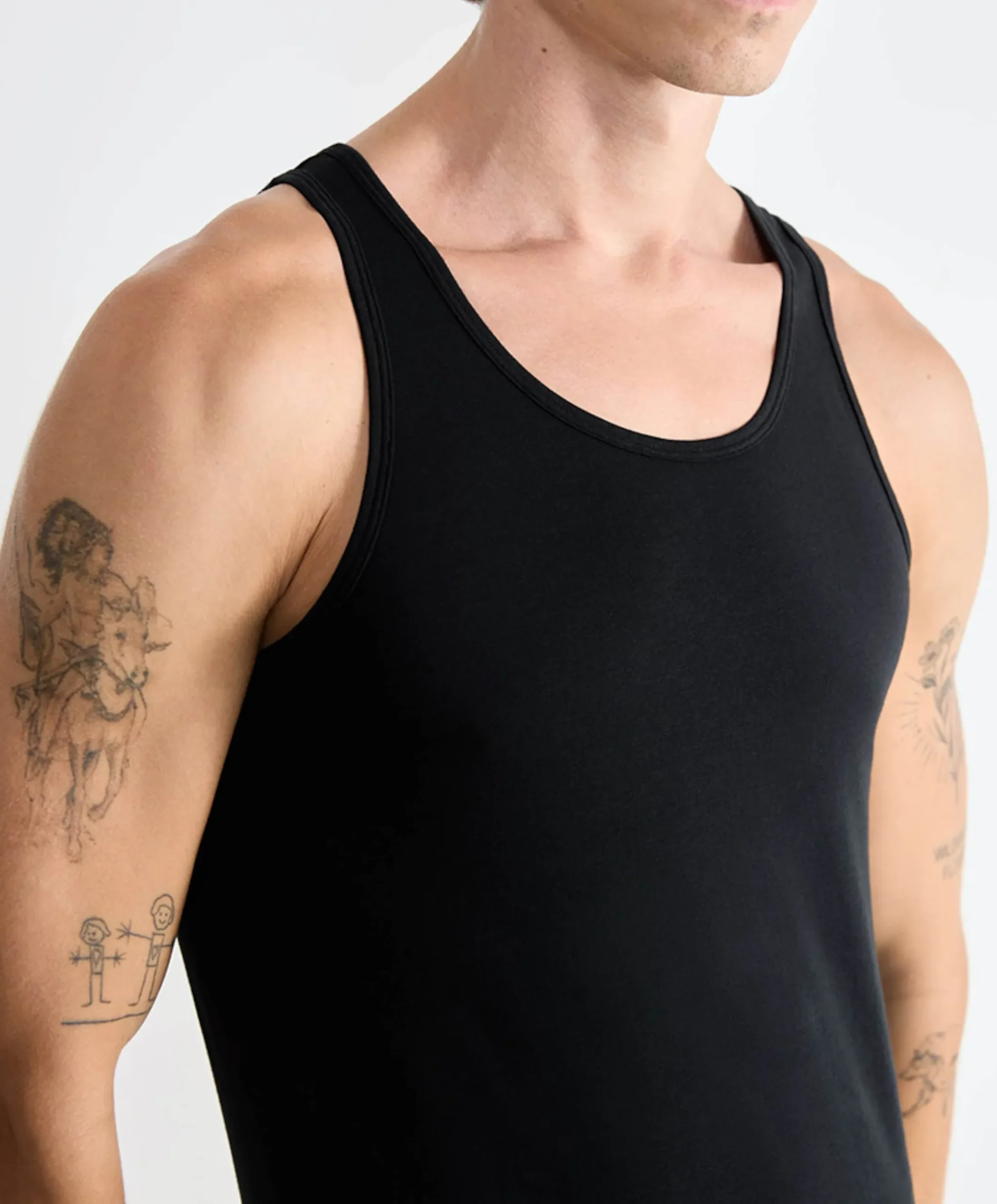Heren singlet zwart