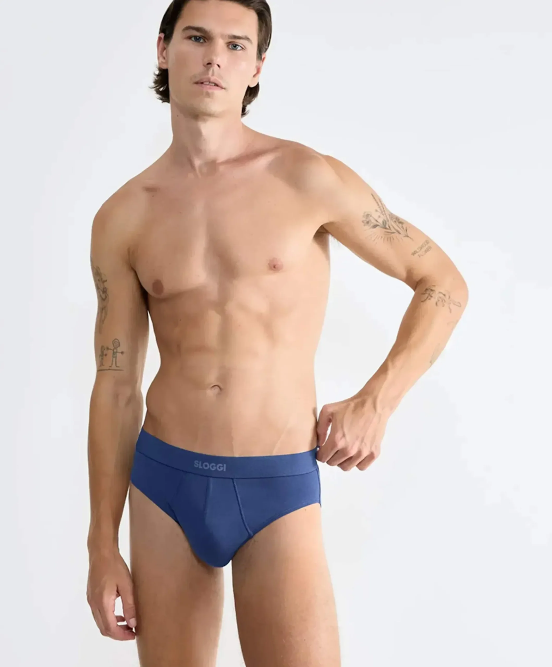 Heren slip blauw