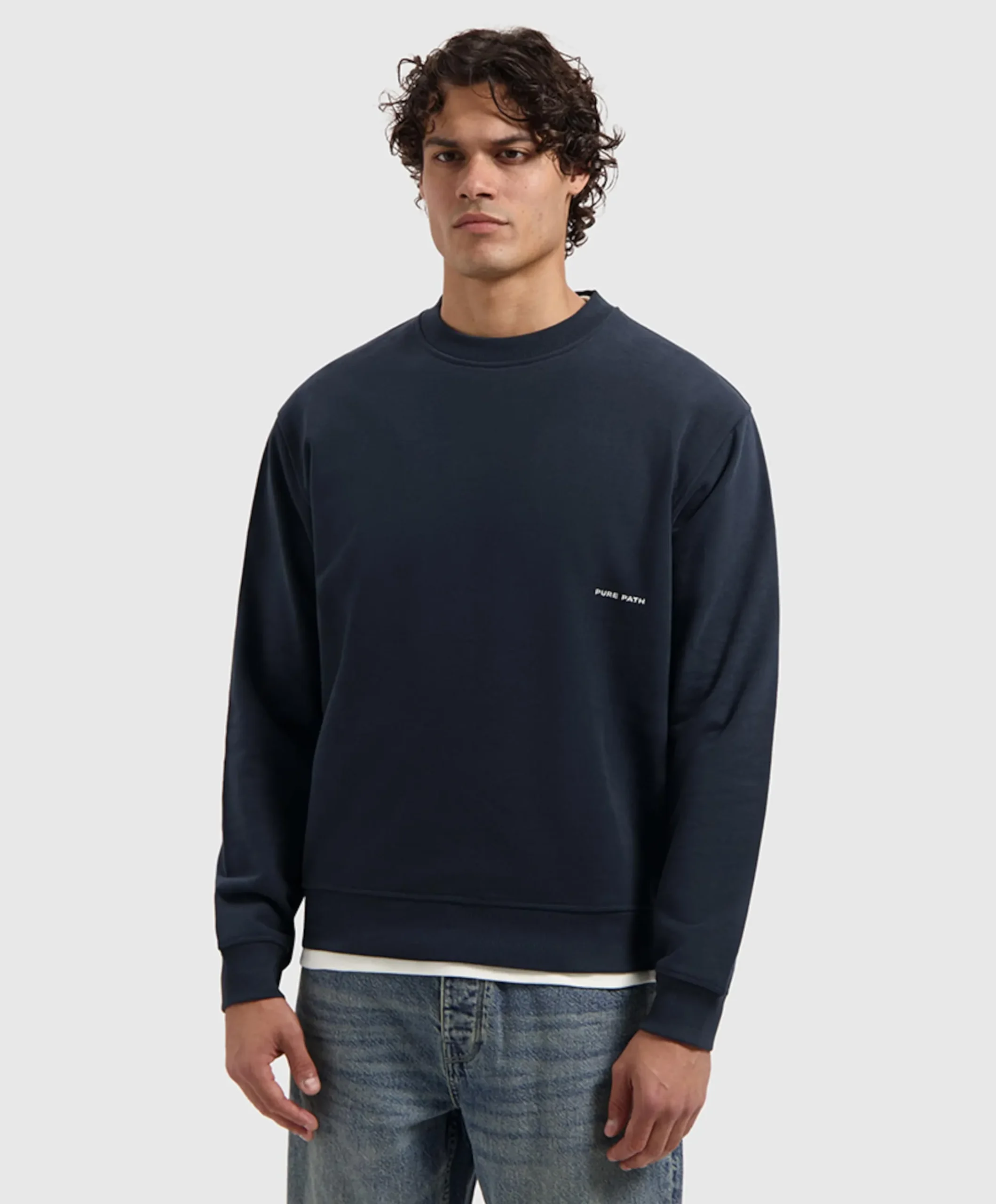 Heren sweater blauw