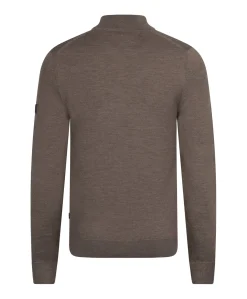 Heren trui met rits beige