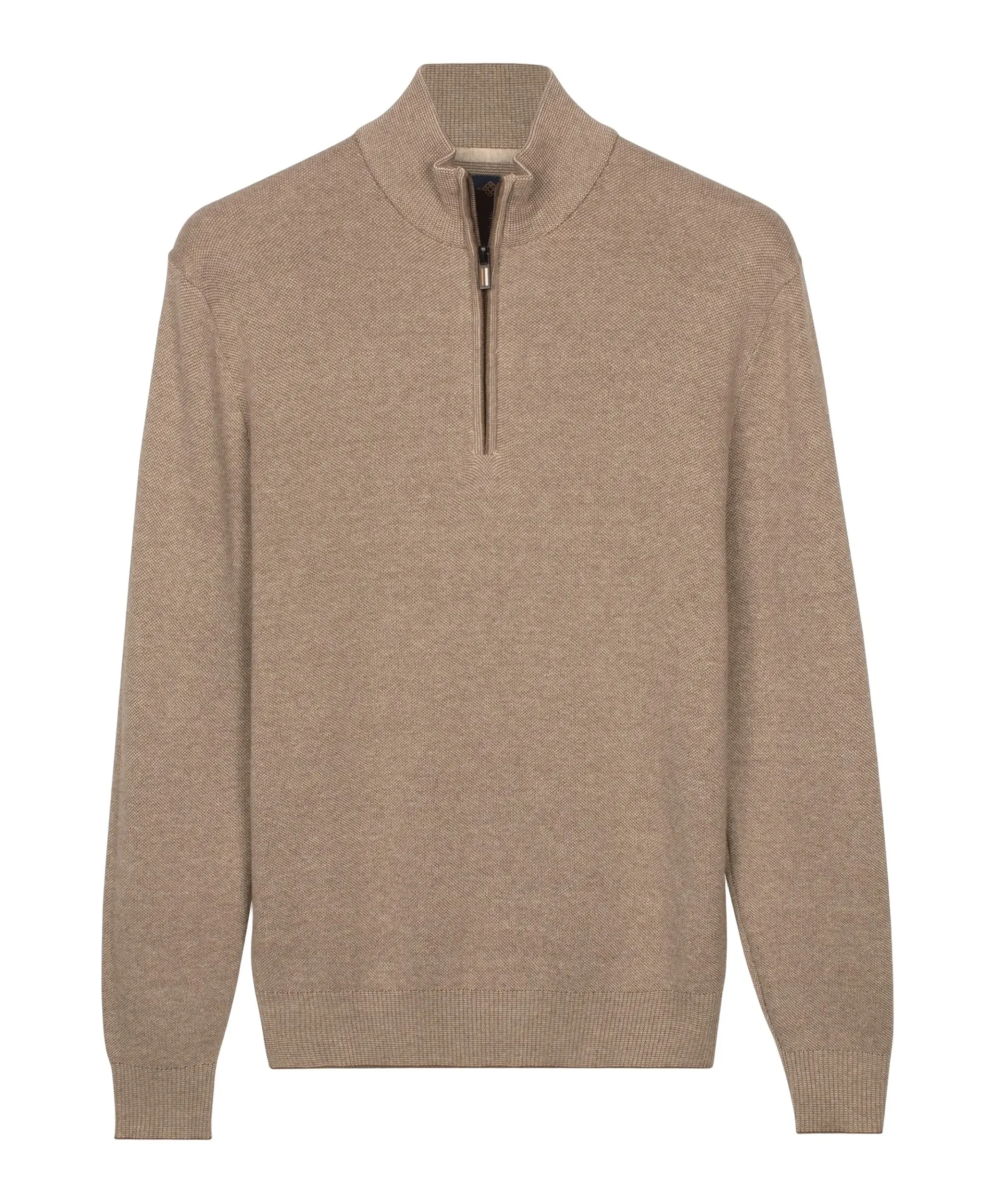 Heren trui met rits beige