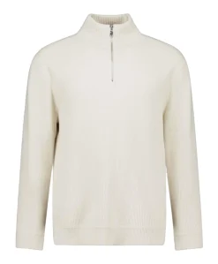 Heren trui met rits beige