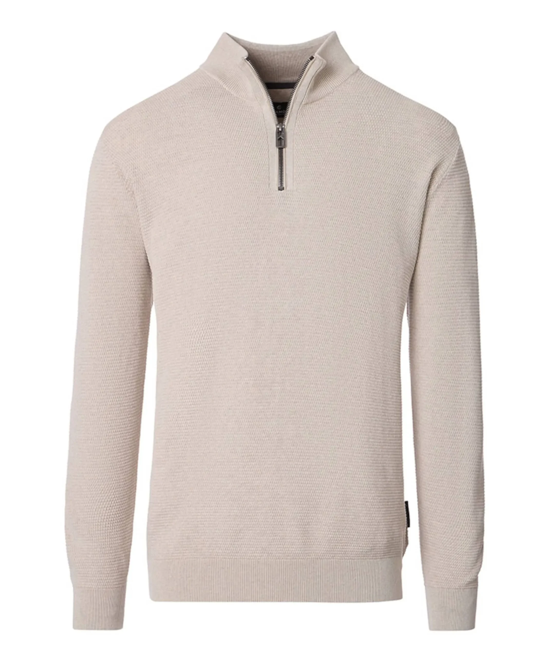 Heren trui met rits beige