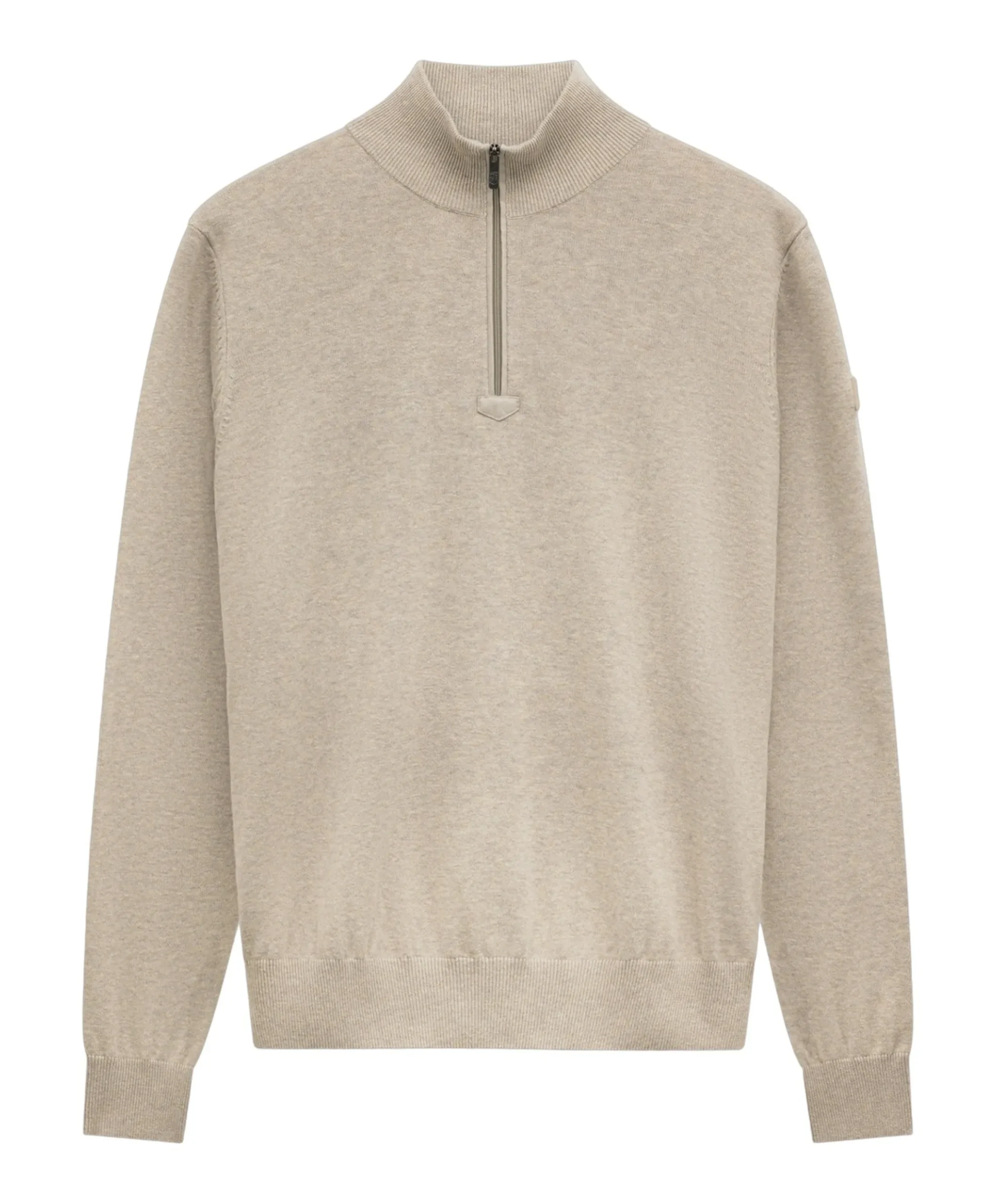 Heren trui met rits beige