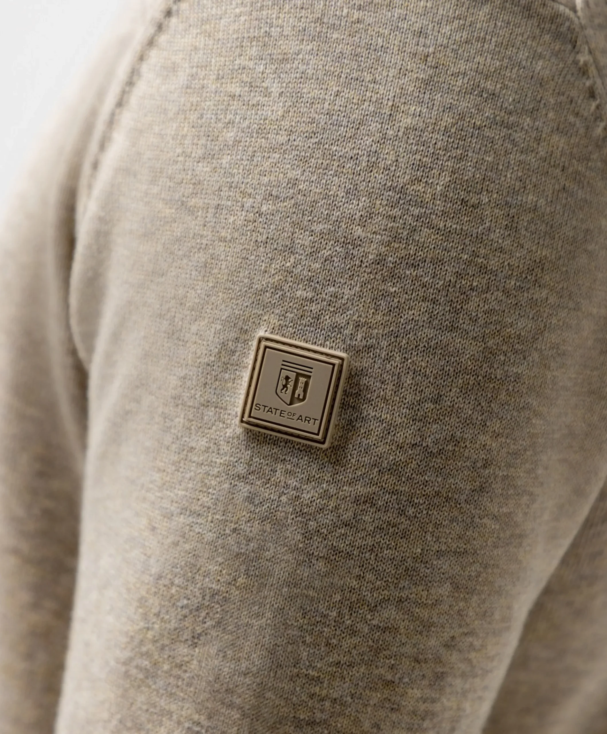 Heren trui met rits beige