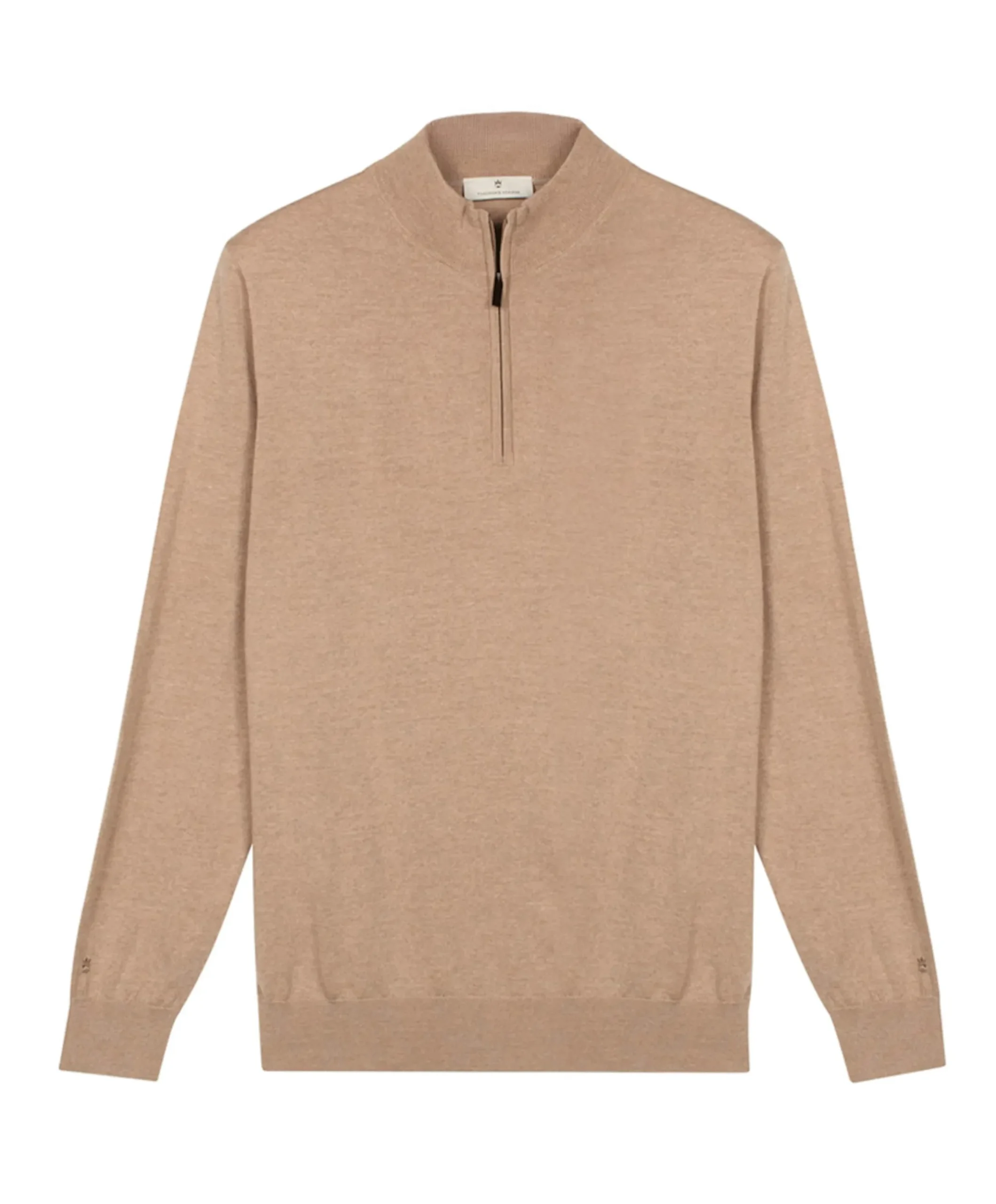 Heren trui met rits beige
