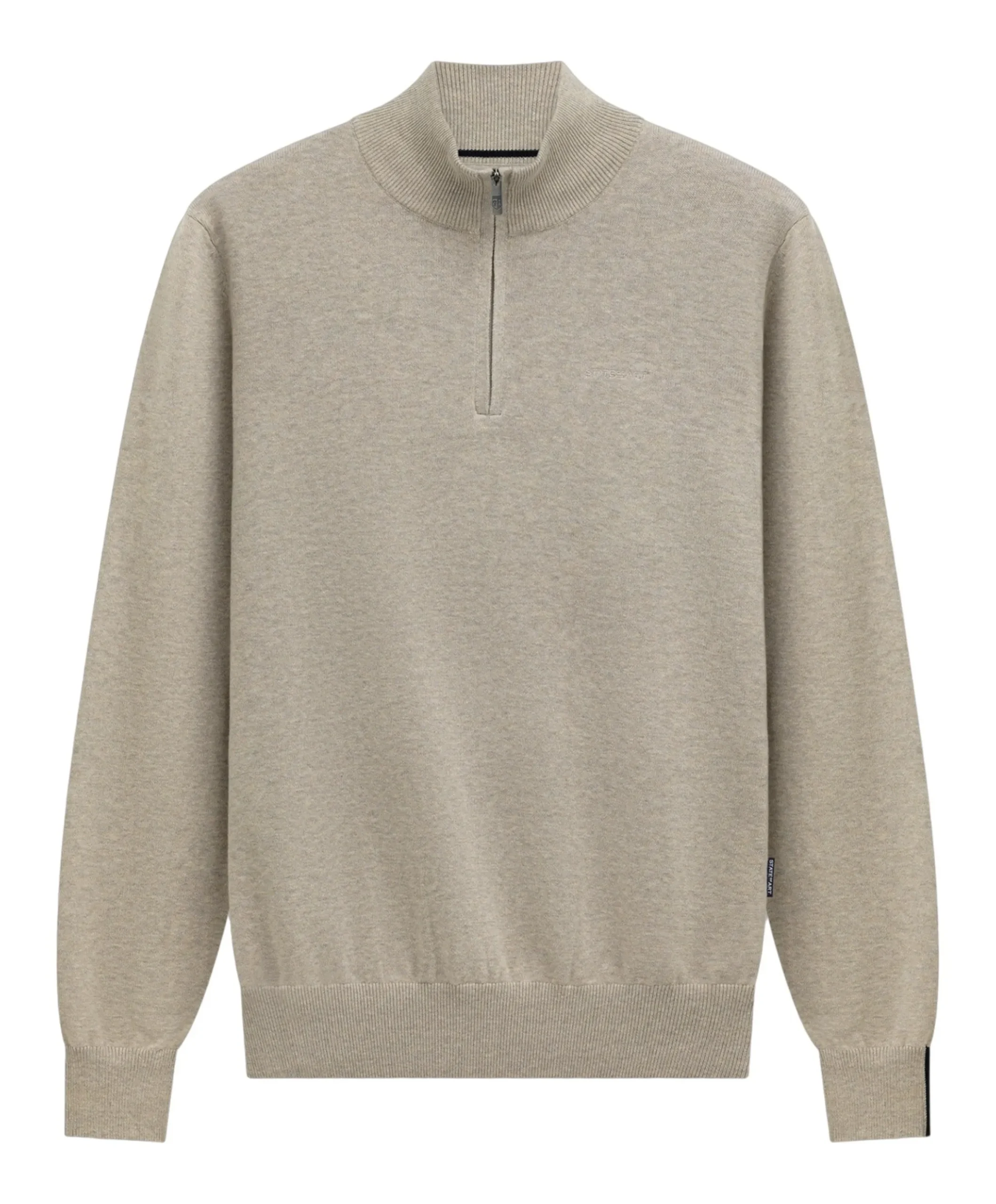 Heren trui met rits beige