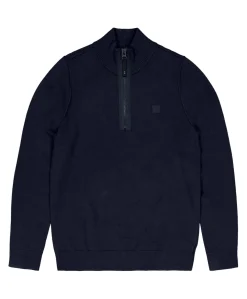 Heren trui met rits blauw