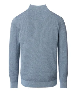 Heren trui met rits blauw