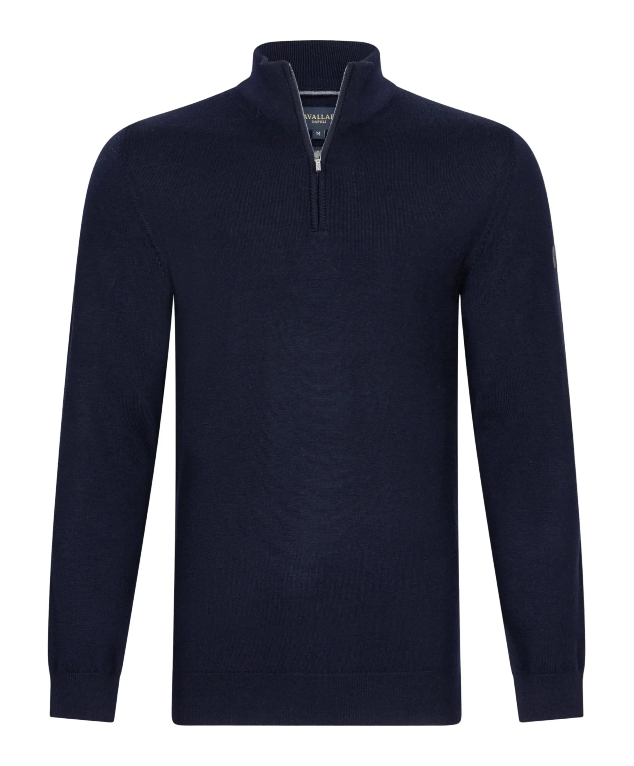 Heren trui met rits blauw