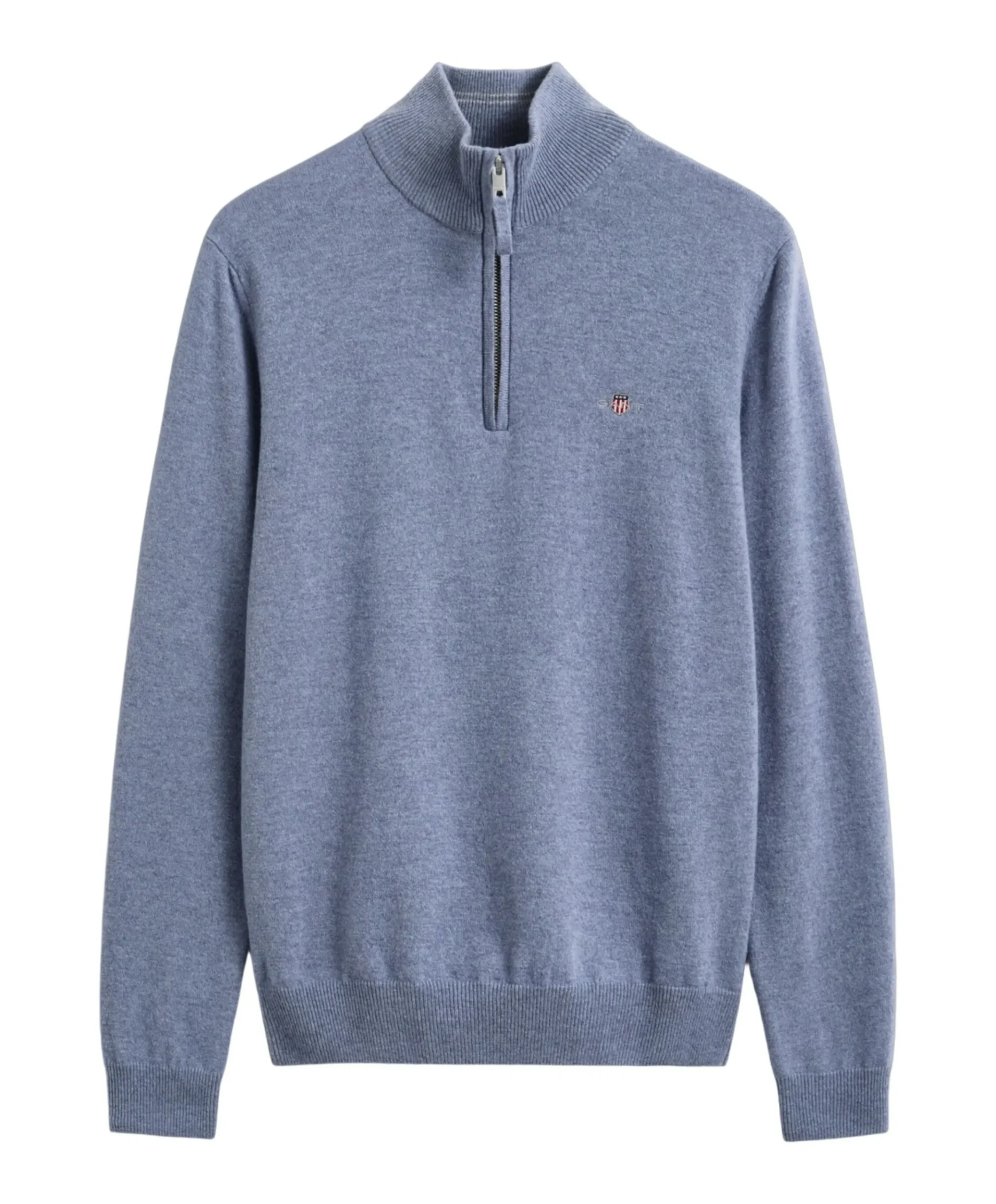 Heren trui met rits blauw