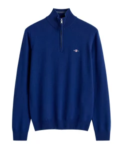 Heren trui met rits blauw