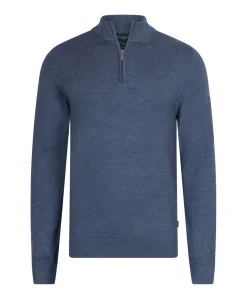 Heren trui met rits blauw