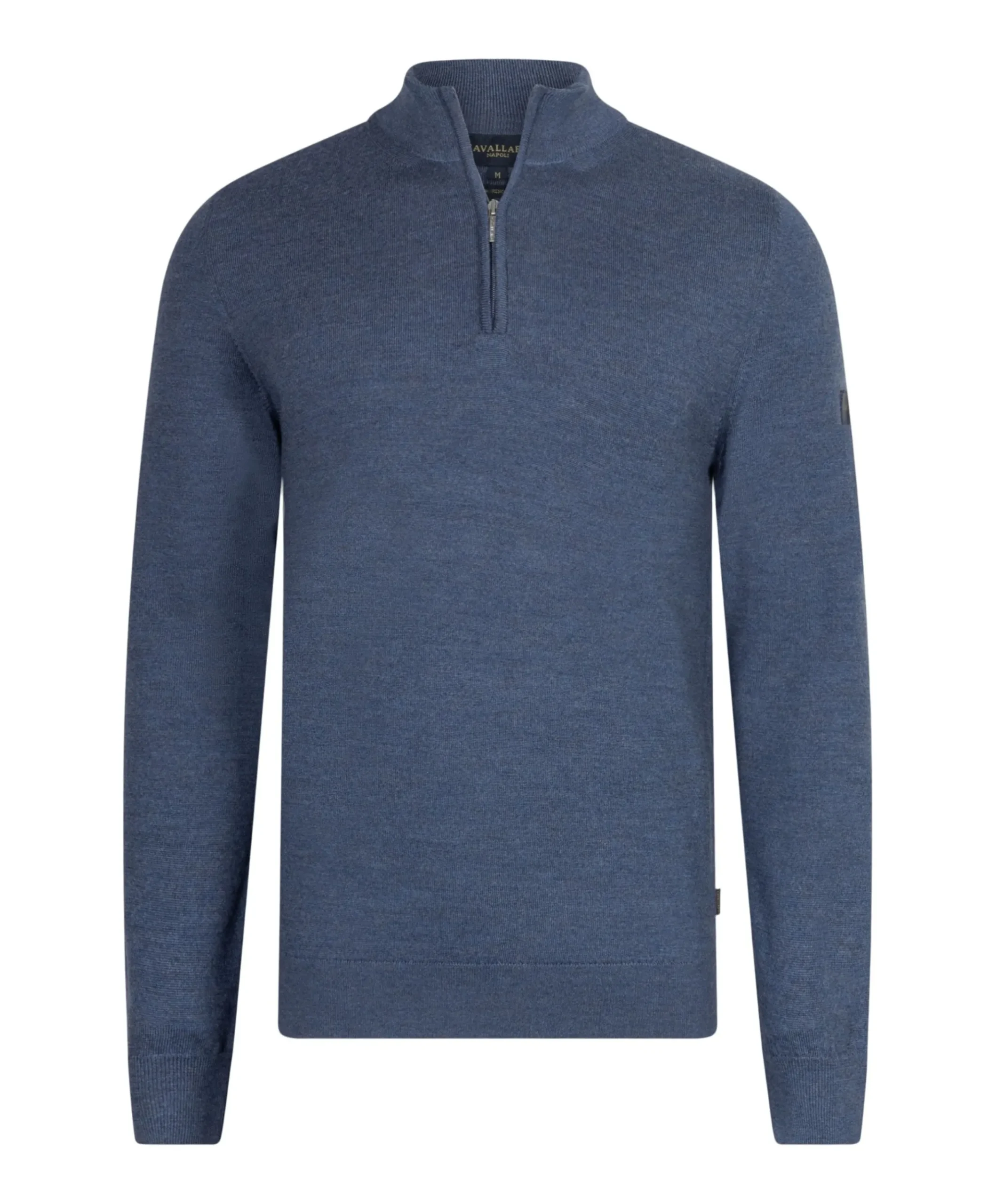Heren trui met rits blauw