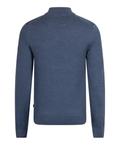 Heren trui met rits blauw