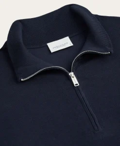 Heren trui met rits blauw